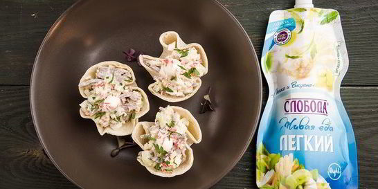 Закуска в лаваше из крабовых палочек