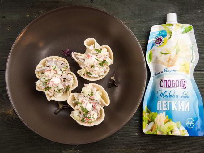 Рецепт закуски в лаваше из крабовых палочек