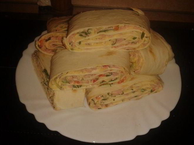 Рецепт закусок из лаваша