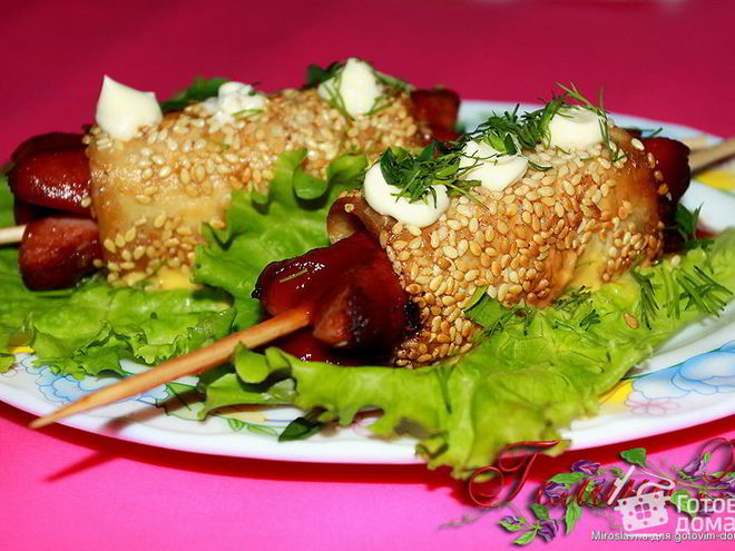 Рецепт закусочных сосисок в лаваше