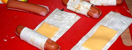 закусочные сосиски в лаваше. Шаг 3