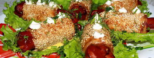 закусочные сосиски в лаваше. Шаг 8