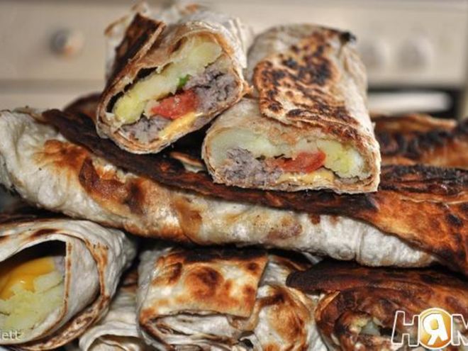 Рецепт жареного лаваша с картофелем и фаршем