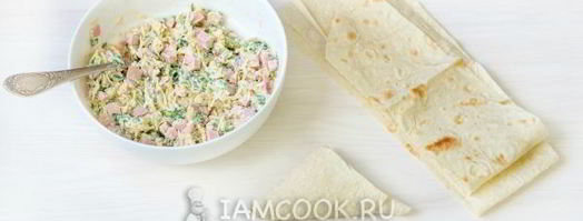 жареный лаваш с колбасой и сыром. Шаг 9