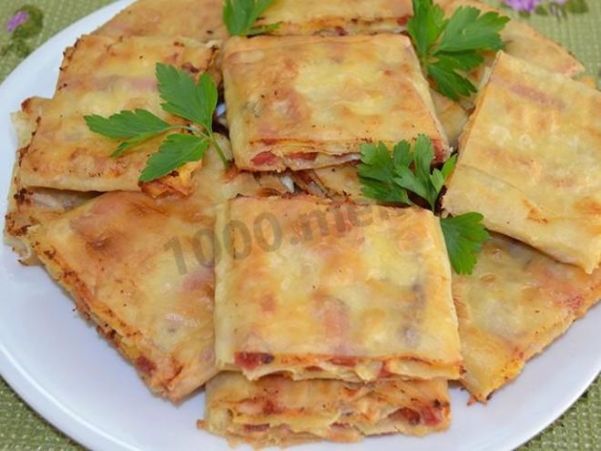 Рецепт жареного лаваша с начинкой на сковороде