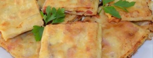 жареный лаваш с начинкой. Шаг 4