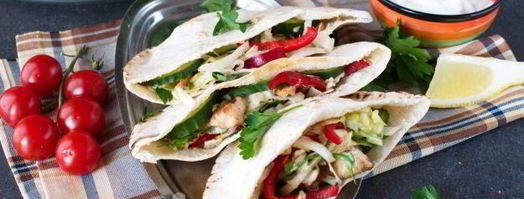 арабская пита с курицей и овощами. Шаг 16