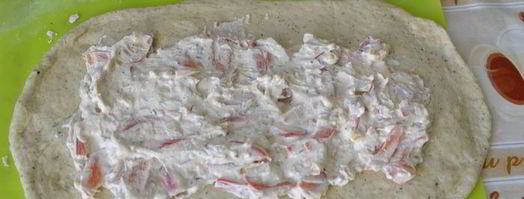 фокачча фаршированная сладким перцем, розмарином и сыром. Шаг 4