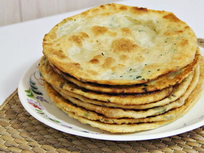 Рецепт китайских лепешек с зеленью