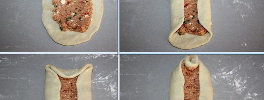 пиде — турецкие лепешки с фаршем, фетой и помидорами. Шаг 7