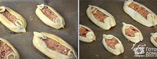 пиде — турецкие лепешки с фаршем, фетой и помидорами. Шаг 8