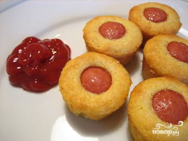 Рецепт маффинов с сосисками