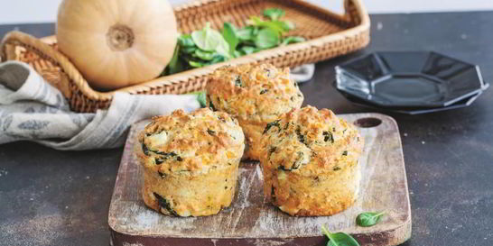 Маффины с тыквой и шпинатом