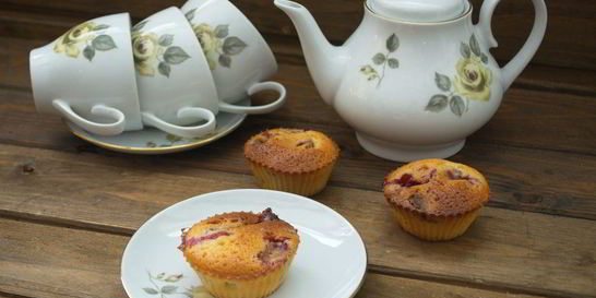 Маффины со свежей клубникой