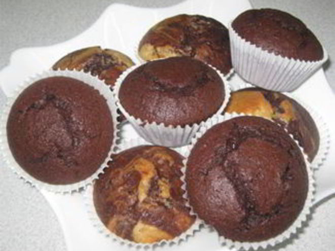 Рецепт цветущих пестрых маффинов