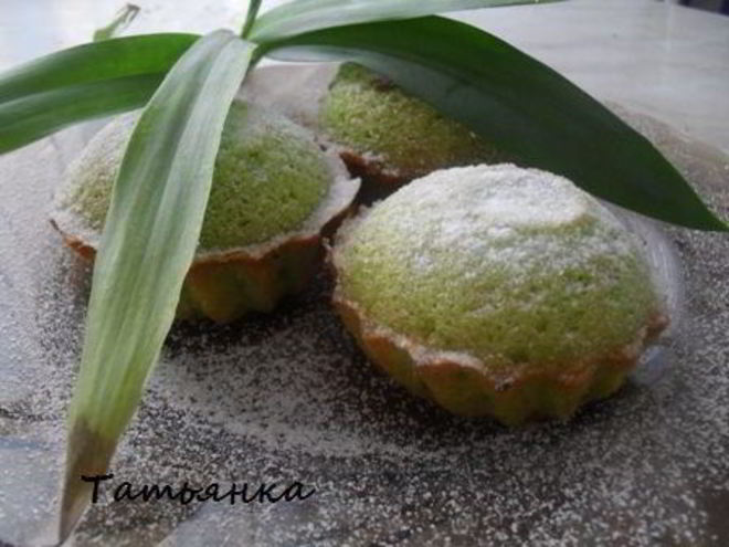 Рецепт зеленых маффинов с чаем матча