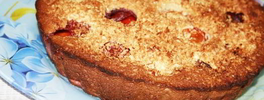 манник с халвой и сливами. Шаг 7