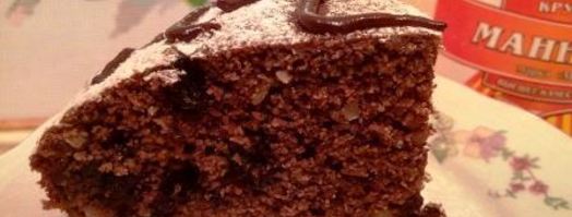 шоколадный манник с черникой и кедровым орехом. Шаг 8