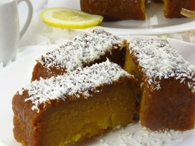 Рецепт тыквенного манника с лимонным сиропом