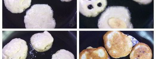 дрожжевые оладьи на воде с фруктами. Шаг 5