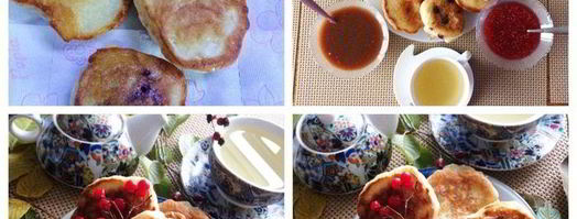 дрожжевые оладьи на воде с фруктами. Шаг 6