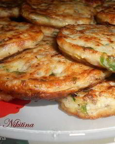 Кабачковые оладушки с грибами