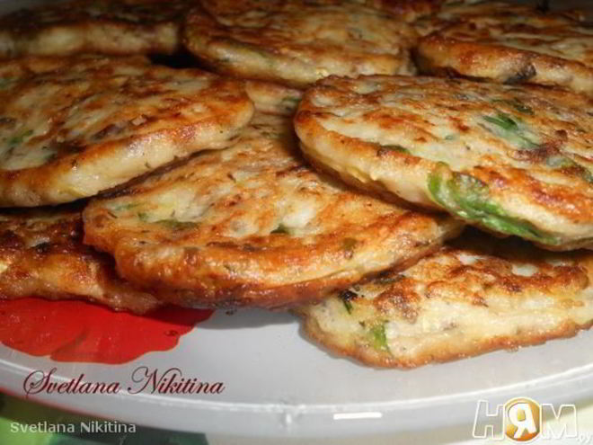 Рецепт кабачковых оладушек с грибами