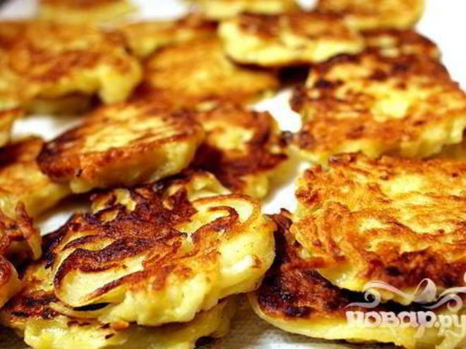 Рецепт картофельных оладий с икрой