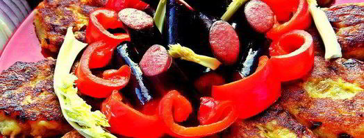 картофельные оладьи с колбасками. Шаг 18