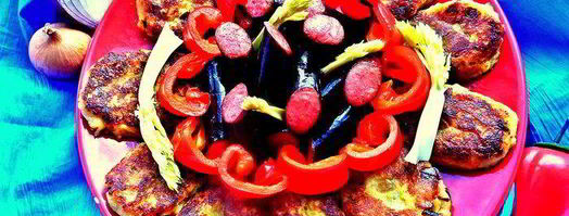 картофельные оладьи с колбасками. Шаг 19