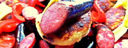 картофельные оладьи с колбасками. Шаг 20