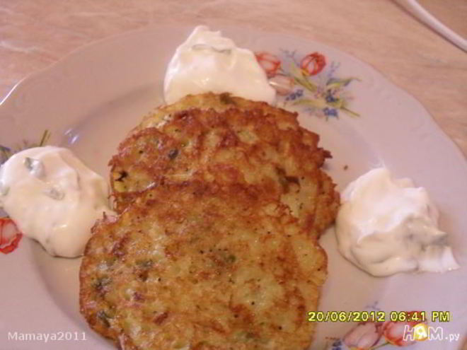 Рецепт оладий из кабачка с творогом и брынзой