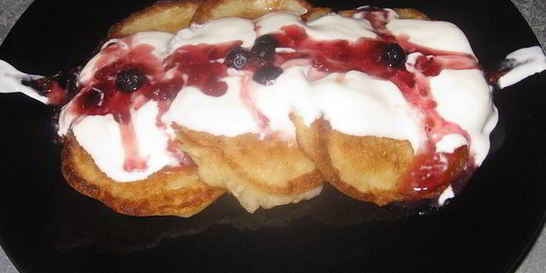 Оладьи на кефире с яблоком