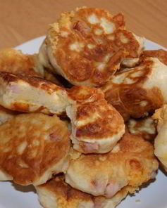 Оладьи с ветчиной и сыром