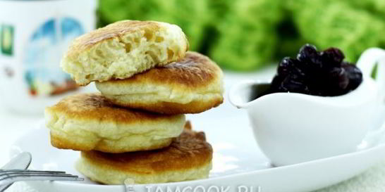 Пышные оладьи на кефире