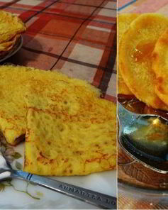 Тонкие кукурузные блинчики с куркумой