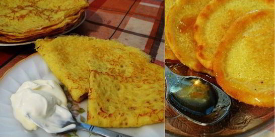 Тонкие кукурузные блинчики с куркумой