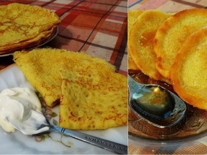 Рецепт тонких кукурузных блинчиков с куркумой