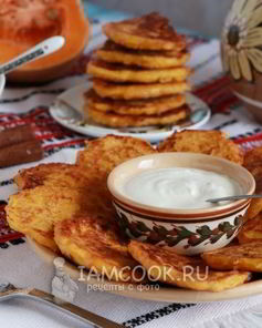 Тыквенные оладьи с сырой тыквой