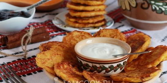 Тыквенные оладьи с сырой тыквой