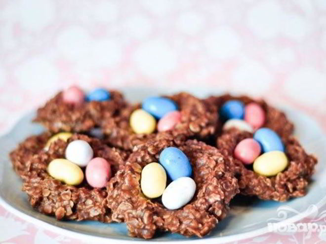 Рецепт шоколадного печенья гнезда