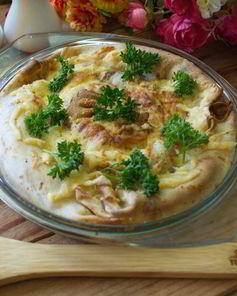 Пирог блинный с курицей