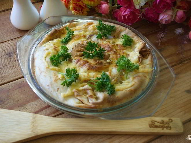 Рецепт пирога блинного с курицей
