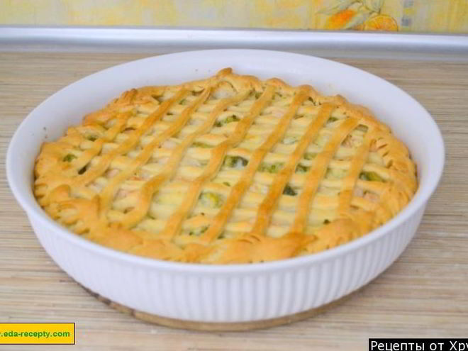 Рецепт пирога с брокколи и курицей