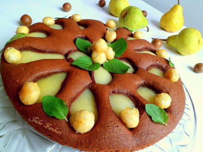 Рецепт пирога с грушами и макадамией