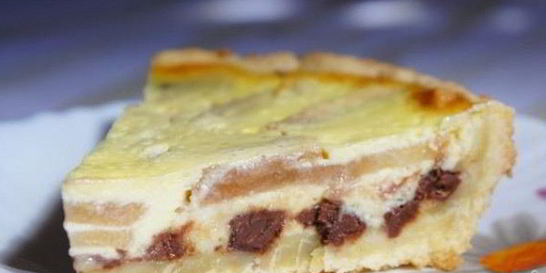 Пирог с грушами и шоколадом