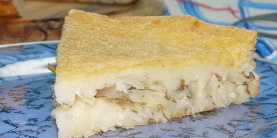 Пирог с капустой заливной на кефире