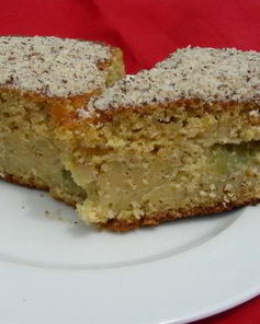 Пирог с ревенем, овсяными хлопьями и кукурузной мукой