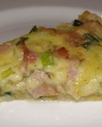 Пирог с зеленым луком и ветчиной