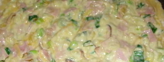 пирог с зеленым луком и ветчиной. Шаг 4